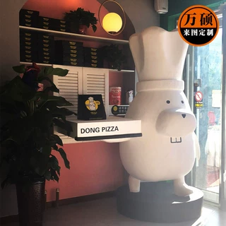 定做卡通雕塑 餐饮店品牌形象公仔雕塑室内摆件 互动拍照迎宾雕塑