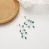 Mint green long earrings from pearl, fruit oil with tassels, crystal earings, flowered, wholesale