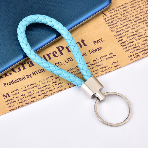 Leather rope key chain woven pu key chain pendant key chain car key chain accessories bag pendant wholesale