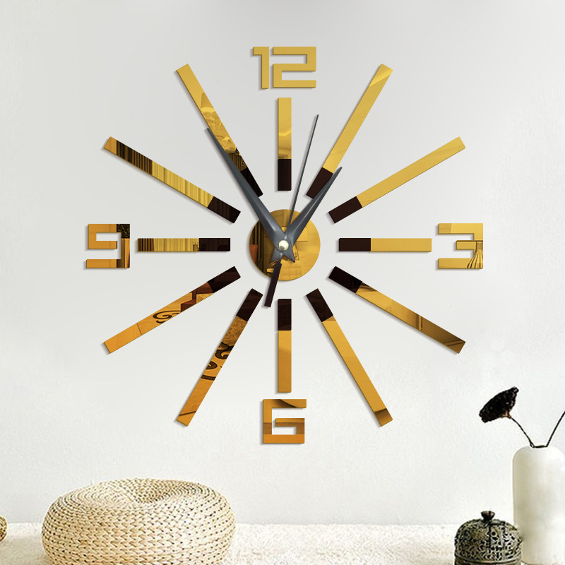 Creative Home Simple and Generous Mirror Acrylic Clock Living Room Bedroom Dining Room Hallway Decorative Wall Sticker ZB066