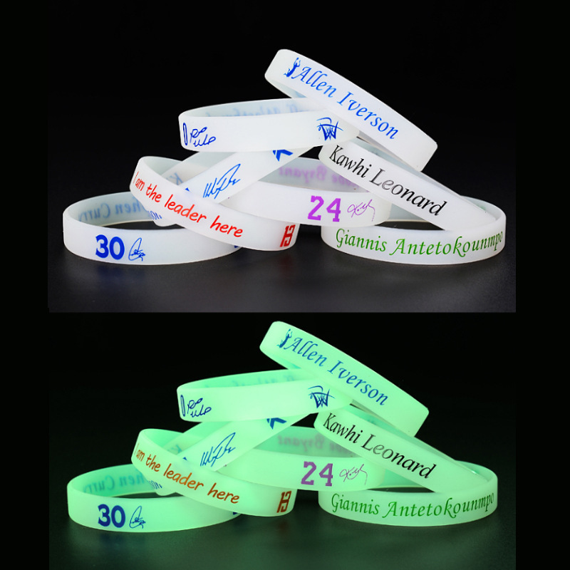 Silicone Wrist Band Wholesale Kobe Leonard Owen Durant James Kobe Basketball Star Luminous Bracelet