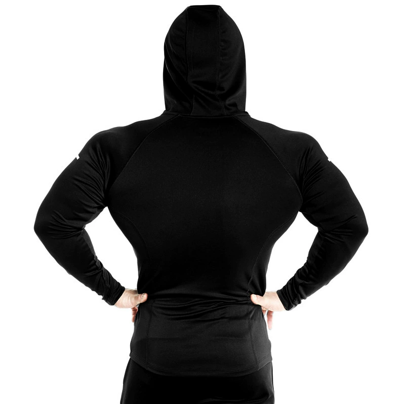 Men's sports demi-season sweatshirt for gym for leisure, high thin hoody for training, for running