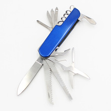多功能小刀瑞士军刀户外野营不锈钢便携多功能折叠刀电泳平壳11开