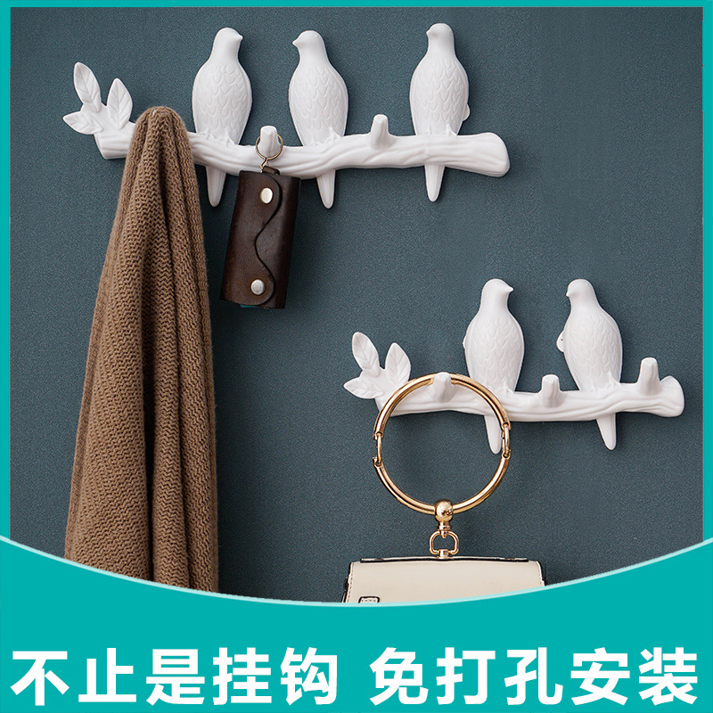 Gancho de pájaro detrás de la percha de la puerta gancho de ropa de uñas sin costuras colgando de la pared ropa de abrigo gancho punzón-venta directa de fábrica libre