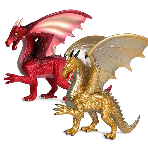 Children's Warcraft solid toy model mythical animal Warcraft gold red dragon Warcraft steel dragon flying blue dragon model