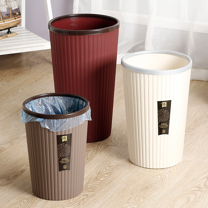 Creative Coverless Living Room Plastic Heater Trash Bin Office Household Toilet High Trash Bin Large Waste Paper Basket