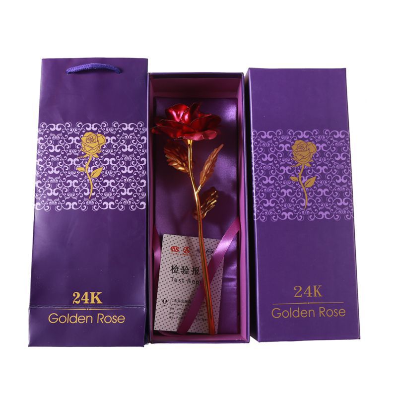 Oro Rosa 24K hoja de oro rosa artificial ramo creativo Día DE LA Madre Día de San Valentín Regalo de Cumpleaños fábrica al por mayor