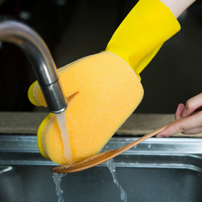 Limpieza del hogar esponja filtro guantes de látex hogar multifuncional guantes de goma