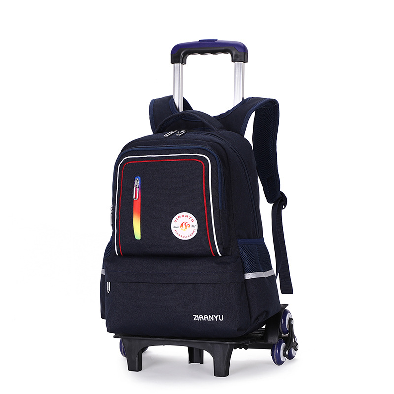 Liquidación estudiante de escuela primaria trolley schoolbag 8-12 años de edad masculino 2-5 grado niños desmontables escalada de escaleras de seis ruedas