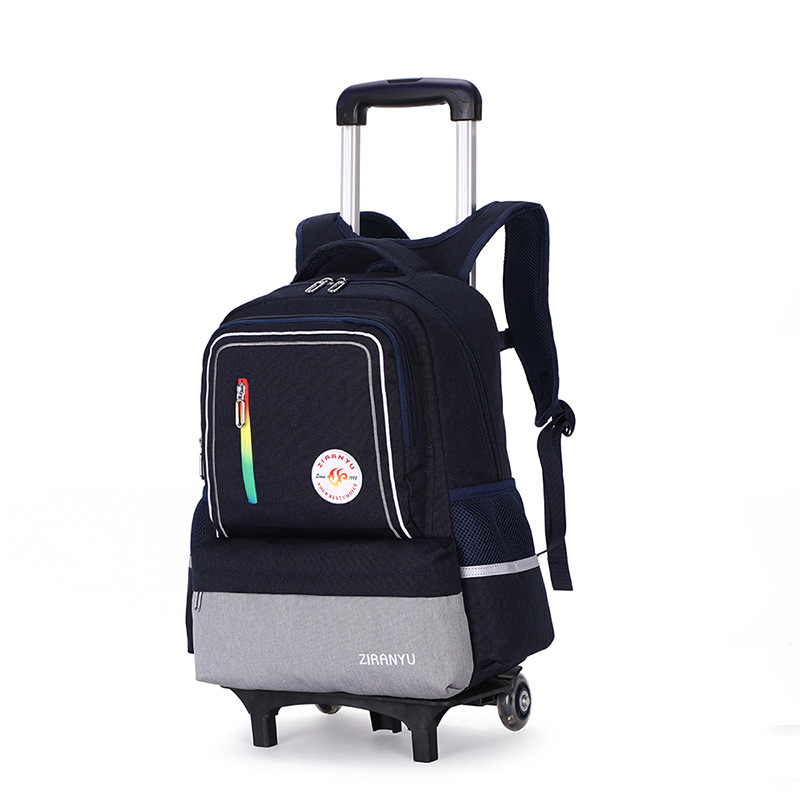 Liquidación estudiante de escuela primaria trolley schoolbag 8-12 años de edad masculino 2-5 grado niños desmontables escalada de escaleras de seis ruedas