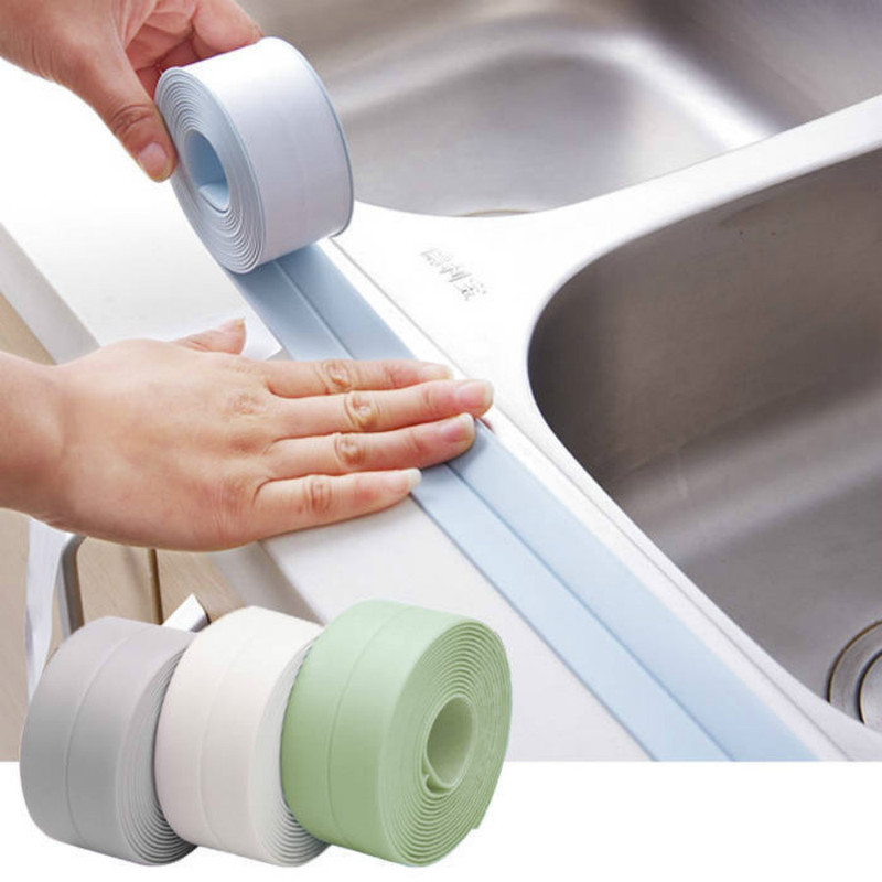 Kitchen and bathroom waterproof mildew-proof tape kitchen joint sealing strip waterproof strip bathroom toilet gap corner line sticker Kitchen and bathroom waterproof mildew-proof tape kitchen joint sealing strip waterproof strip bathroom toilet gap corner line sticker