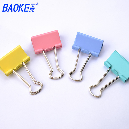 Baoke BC1361 Color Long Tail Clip File Swallowtail Clip Iron Ticket Clip Photo Clip Large Small Hard Bucket