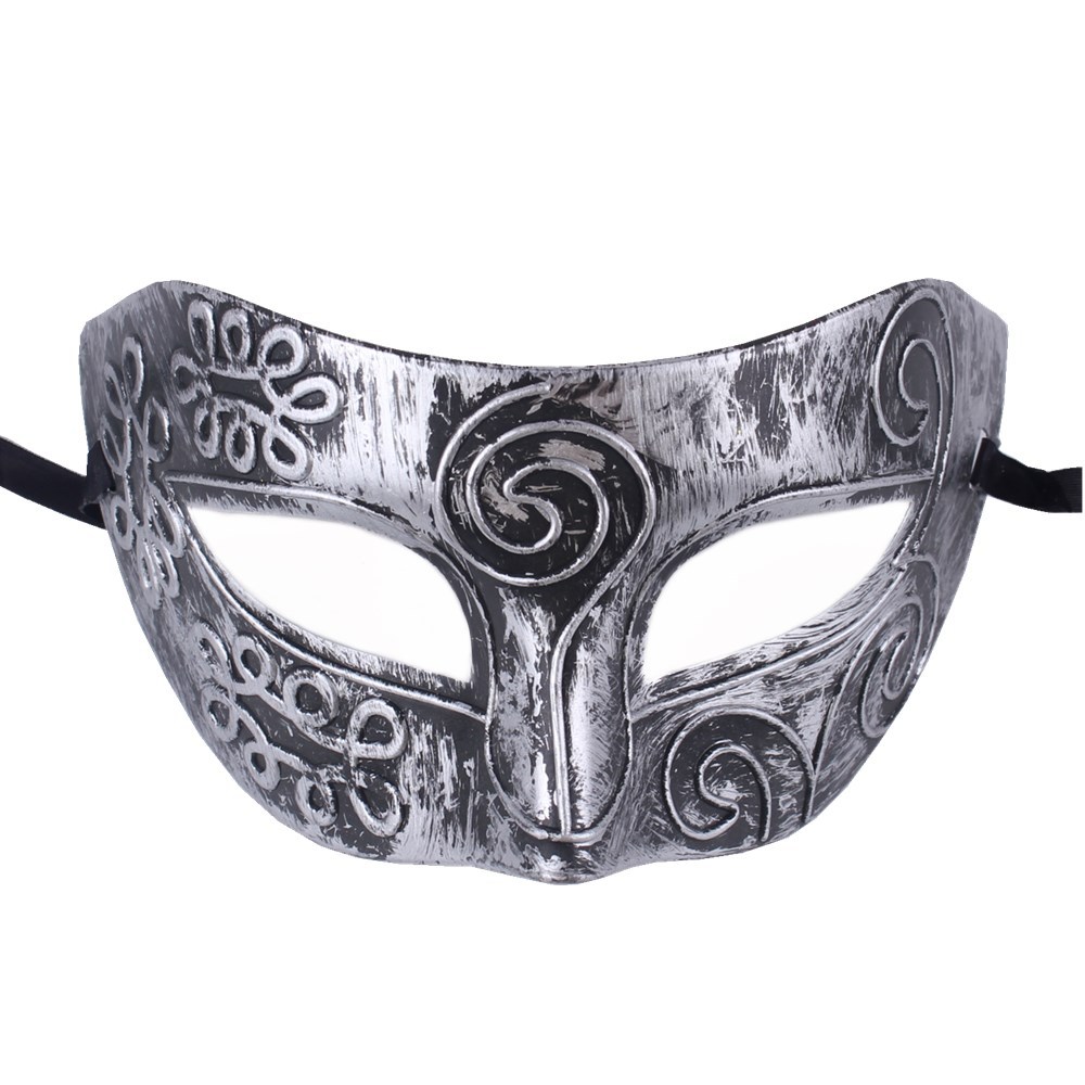 1 Bola máscara de fiesta máscara antigua máscara de bola máscara de hombre antiguo combatiente romano retro máscara de corona