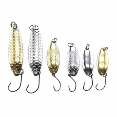 Wholesale lure sequins 1.5g2g5g horse mouth single hook sequins white striped perch blackfish spoon bait