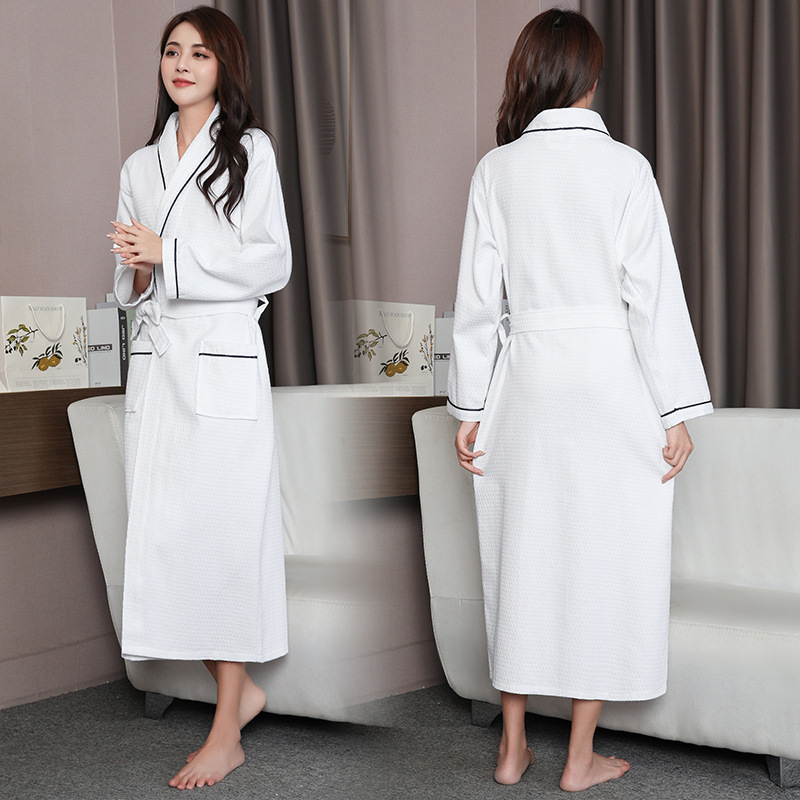 Waffe bathrobe men and women couples absorbent bathrobe cotton plus size hotel nightgown pajamas wholesale a generation of hair
