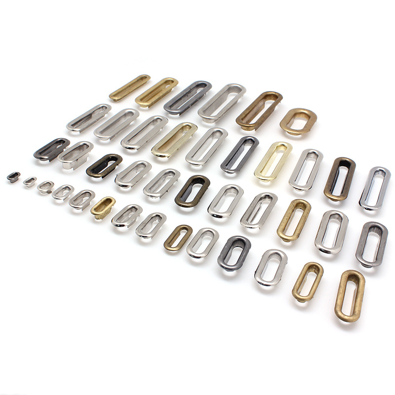 厂家批发内径14-40mm铜铁椭圆型槽扣U形金属气眼穿织带文具夹配件