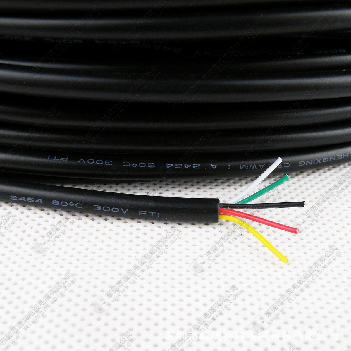 胜牌直销美标认证电源线ul2464-28awg 5芯指示灯信号传输线电线