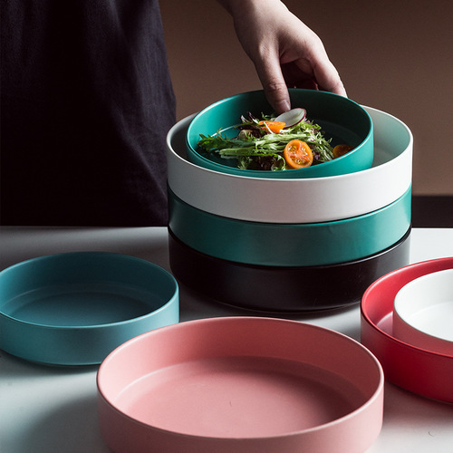 Creative Salad Ceramic Plate Home Fruit Dessert Plate Hotel Western Food Plate Logo Tableware Wholesale
