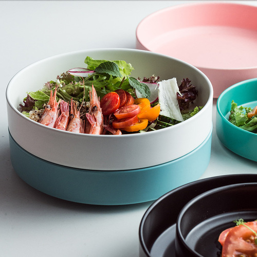 Creative Salad Ceramic Plate Home Fruit Dessert Plate Hotel Western Food Plate Logo Tableware Wholesale