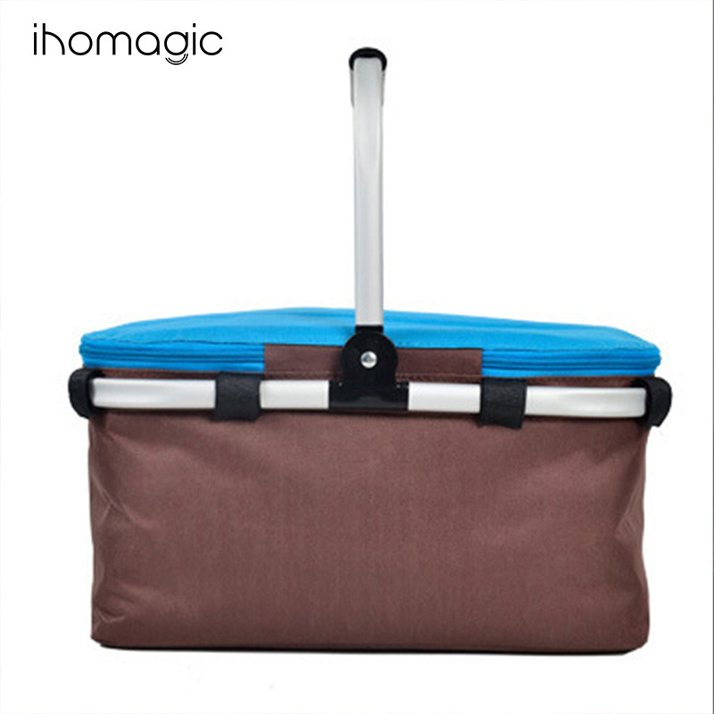 Oxford tela coche bolsa de picnic portátil plegable bolsa de hielo con tapa de gran capacidad refrigerada picnic bolsa de hielo