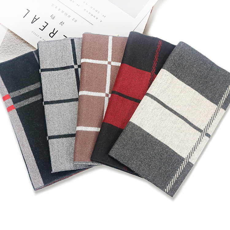 Herren Karoschal Aus Seidenplüsch - Warmer Winter Halsschal_voghion.com