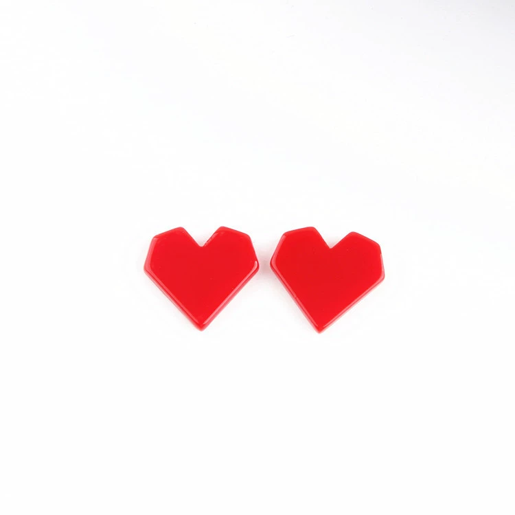 Acrylic hair accessory heart-shaped, earrings, accessories, DIY