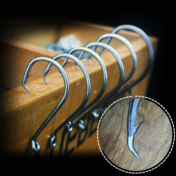 Weihe Sports 7384 Black Nickel Eagle Beak Single Hook Texas Fishing Group Luya Soft Bait Hook High Carbon Steel Material Luya Fishing Gear