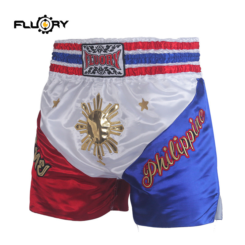 FLUORY Fire Base 2019 New Muay Thai Shorts Men's and Women's Children's Fighting Fighting Shorts Sanda Boxing Suit Adult