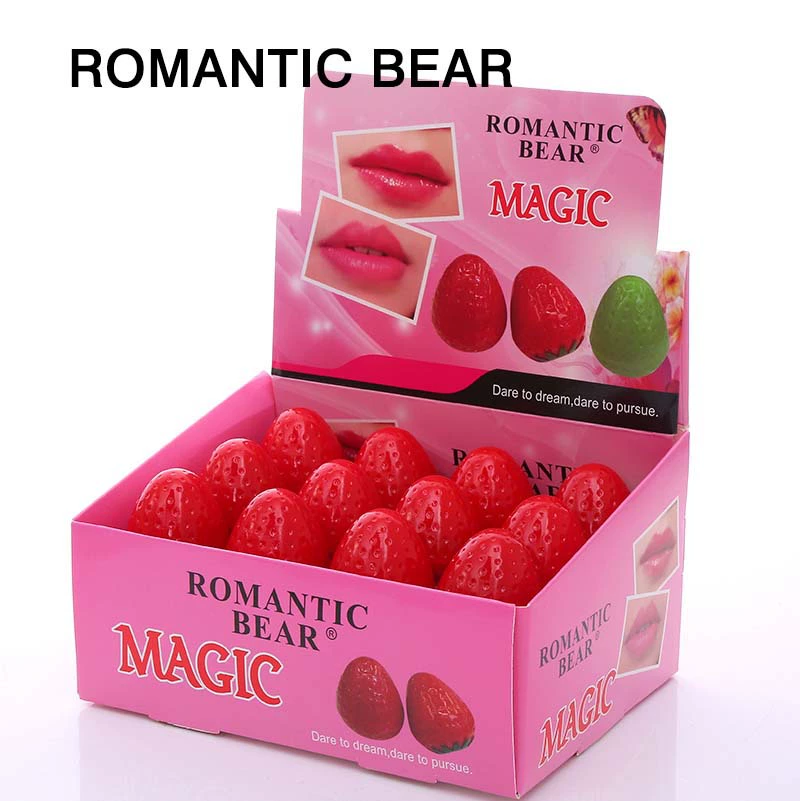 Помада (ROMANTIC BEAR) в форме клубники, однотонная, 13 г
