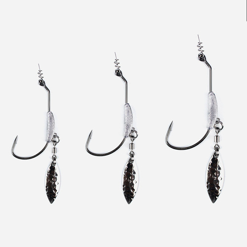 Weihe 4.5g 5.5g 7.2g lead crank hook plus sequins wide belly single hook 3-pack Lua lead head hook