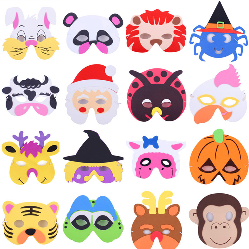 EVA animal cartoon half face mask performance props mouse monkey frog cat dog rabbit mask