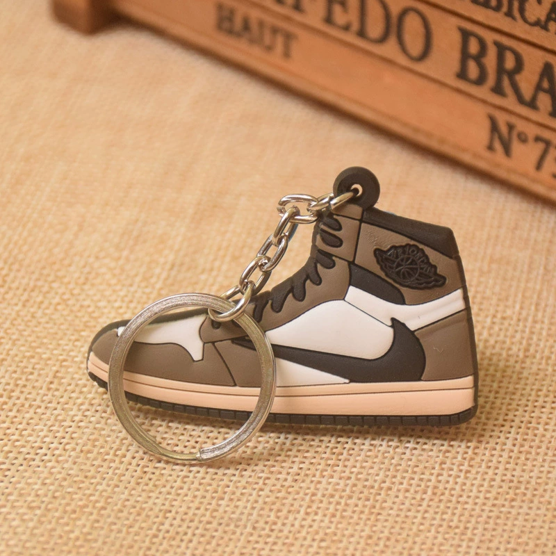 [air jordan1代球鞋 AJ1 keychain off white 联名 深棕倒钩钥匙扣]