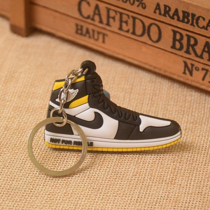 [air jordan1代球鞋 AJ1 keychain off white 联名 深棕倒钩钥匙扣]