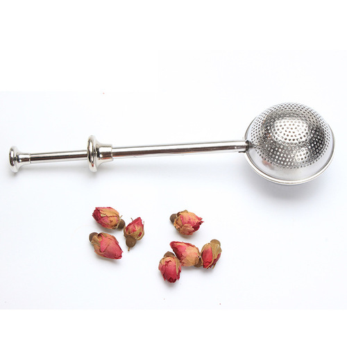 Factory direct supply stainless steel punched large telescopic tea strainer 304 tea strainer tea maker creative tea drain wholesale