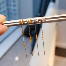 云鼎珠宝 正品18K金星愿耳线AU750长款流苏耳环夏日清晰潮流 耳饰