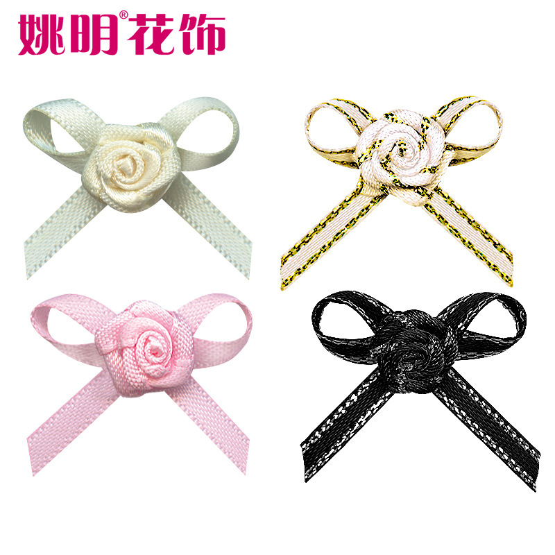 Yao Ming arco floral cinta de poliéster cinta hecha a mano arco rosa un Phoenix mariposa caja de regalo de embalaje