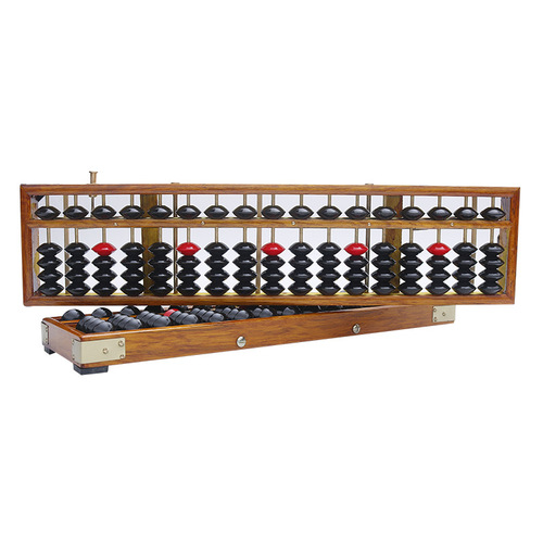 Yongou 205-17 Wooden Abacus Bank Accounting Student Use One-Click Reset Abacus Clearing Device 5 Beads
