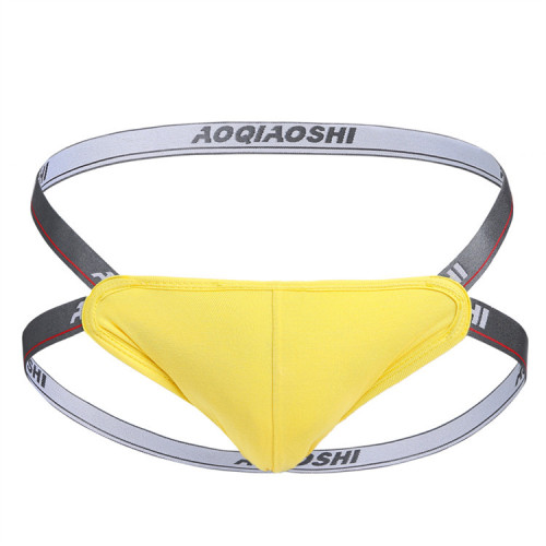 New Men's Underwear Solid Color Sexy Double Modal Double Layer Seamless U Protruding Big Bag Sexy T-Pants Wholesale