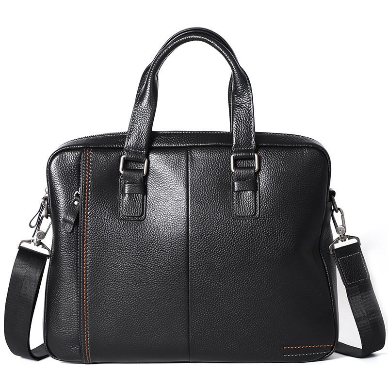 Túi xách tay nam da bò lớp đầu 28×38×8 cm kiêm túi đeo chéo, đựng laptop 13 inch — Màu cà phê, Màu xanh lam, Màu đen