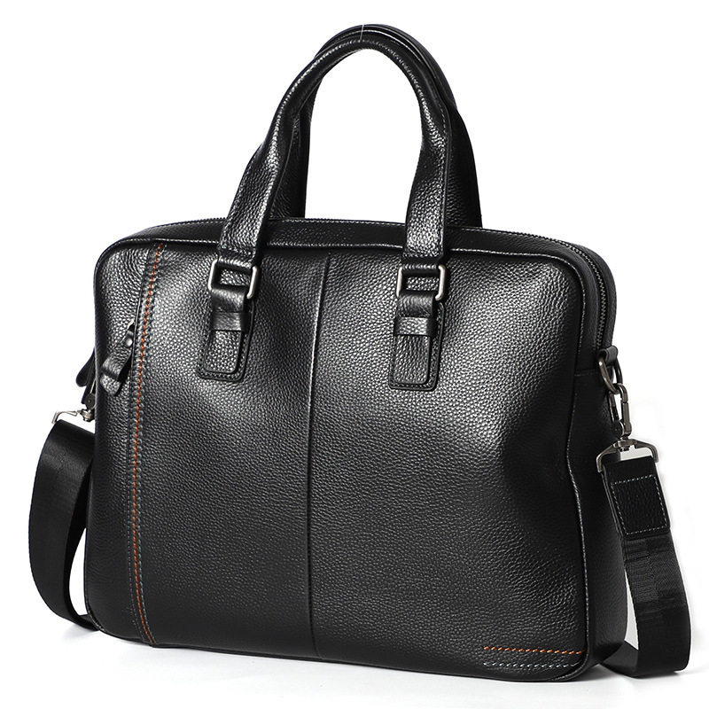 Túi xách tay nam da bò lớp đầu 28×38×8 cm kiêm túi đeo chéo, đựng laptop 13 inch — Màu cà phê, Màu xanh lam, Màu đen