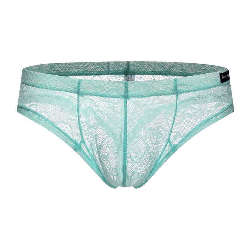 Men's new lace A- line shorts fashionable plus size low waist underwear small boxer quantum needle sewing belly pants men