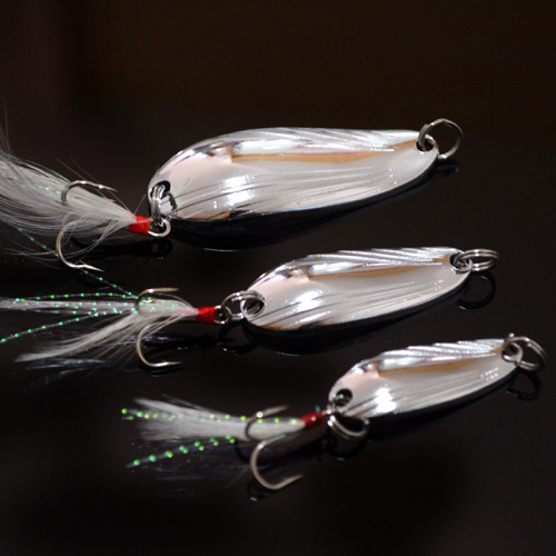 Weihe Luya fishing bait iron flake bait fake bait sequins 3g/5g with three hooks tied with hair Weihai fishing gear mixed batch