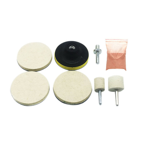 Cross-border manufacturer wholesale 8-piece set car glass polishing wool wheel, polishing powder, glass polishing set