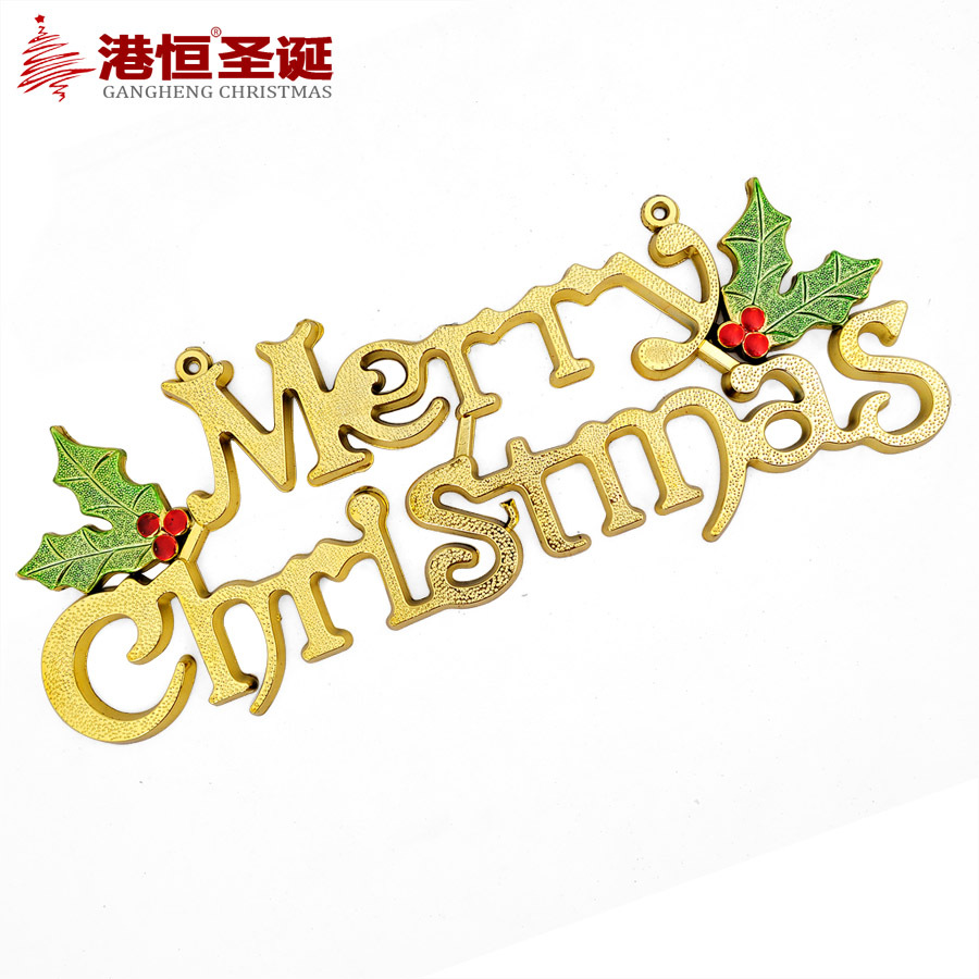 Letrero Navideño Transfronterizo con la Frase en Inglés Merry Christmas, Decoración para Colgar en la Puerta, Adorno para Árbol de Navidad