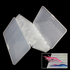 Wenhe Fishing Tackle Box 7-Compartment Dual-Sided Lure Box Wood Shrimp Box (21*11.5*3.6CM), Can Hold 14 Artificial Baits