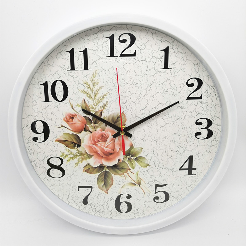 12-inch wall clock 30CM round wall clock living room candy color simple home mute scanning quartz clock