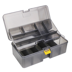Wahaha Gun Color Double Layer Lure Box PP Material Artificial Lure Accessories Tool Box Plastic Box Fishing Tackle Wholesale