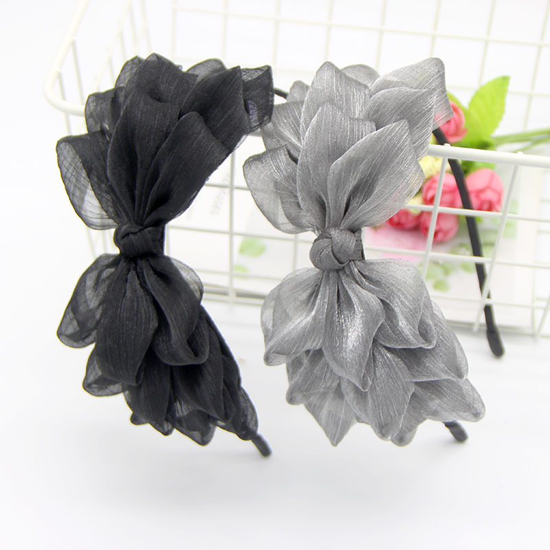 Korean Big Bow Headband Spring and Summer Fashion Sweet Bright Mesh Head Buckle Pure Color Super Fairy Hairpin Jewelry Korean Big Bow Headband Spring and Summer Fashion Sweet Bright Mesh Head Buckle Pure Color Super Fairy Hairpin Jewelry
