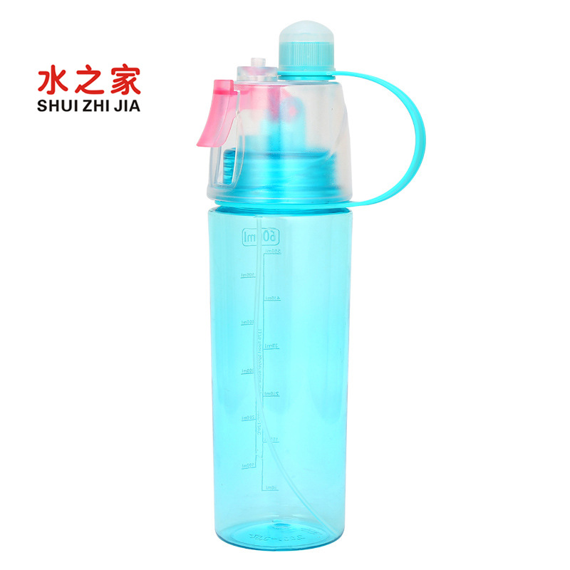Taza de agua de pulverización de plástico deportiva - Botella de agua de refrigeración para exteriores, regalo creativo nuevo y exótico - Suministro directo de fábrica