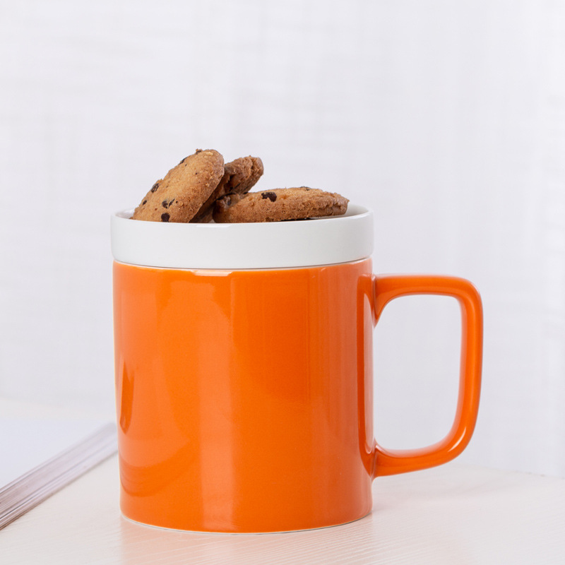 Taza de cerámica de té original Taza de té de flores Taza de marca con tapa Taza de agua Taza de oficina impresa publicitaria LOGO